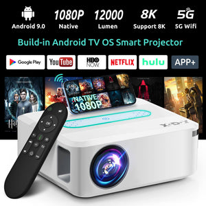 Cost-effective and Most worthwhile XGODY X1 Native Movie 4K Projector Built-in Android System, 9500 Lux With Wireless WiFi Bluetooth - XGODY 
