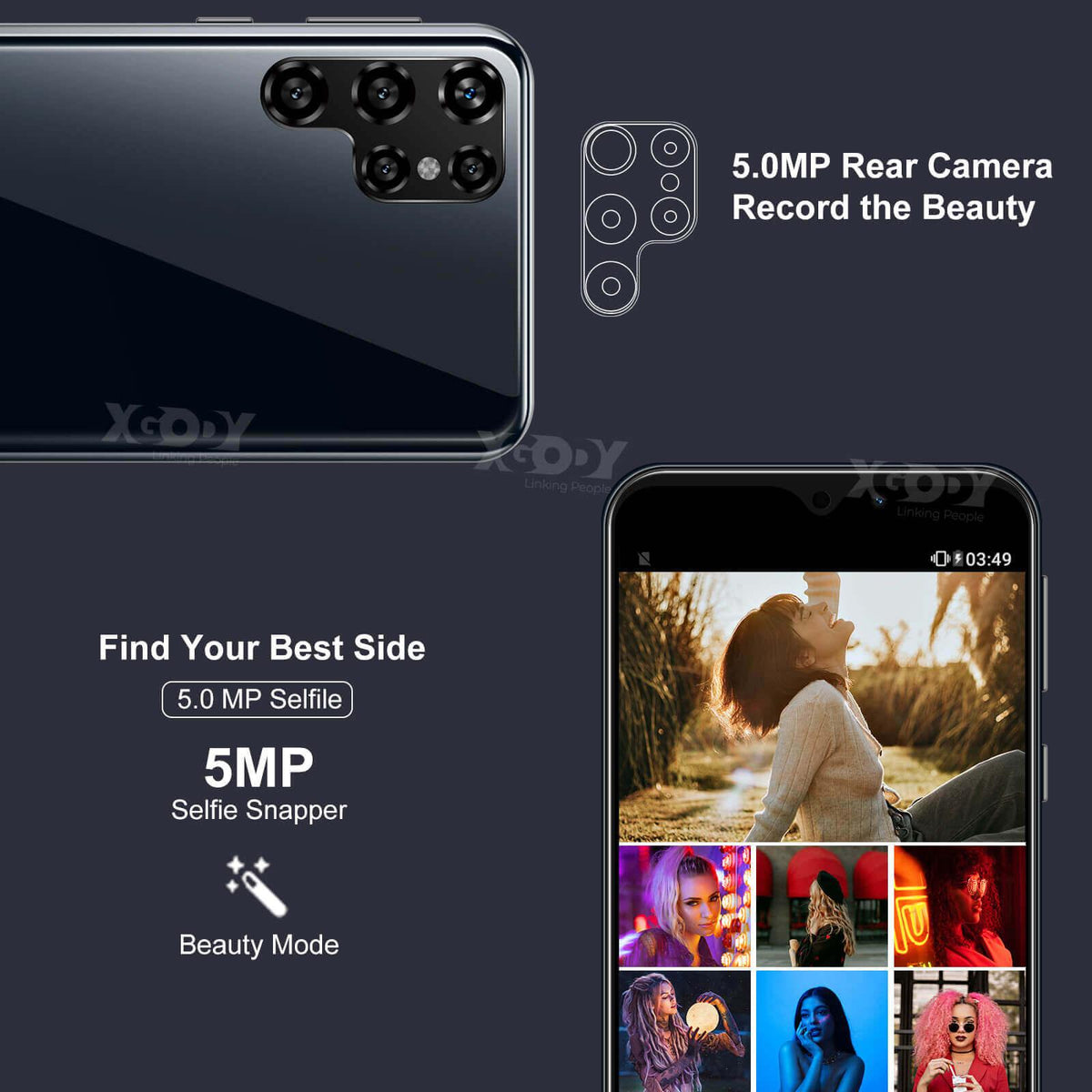 XGODY X60 4G LTE Smart Phones Android 9.0 OS Face Recognition 6.0 Inch