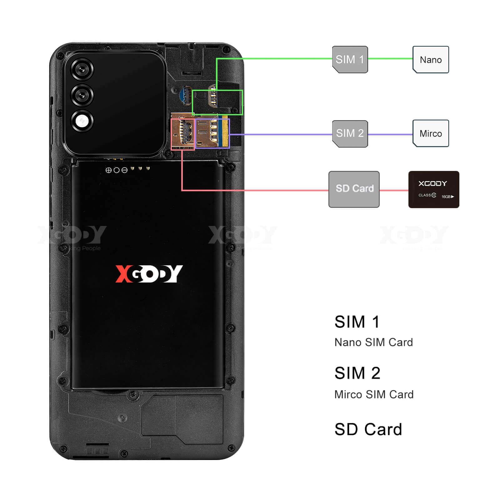 Xgody Teléfono celular desbloqueado X60, teléfono inteligente Android 9.0  OS de 6.0 pulgadas, 2022 nuevo 4G Dual SIM Standby teléfonos celulares